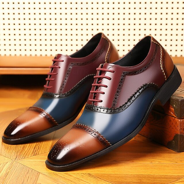 Black Two-Tone and Men's Brogue Brown Faux Shoes –