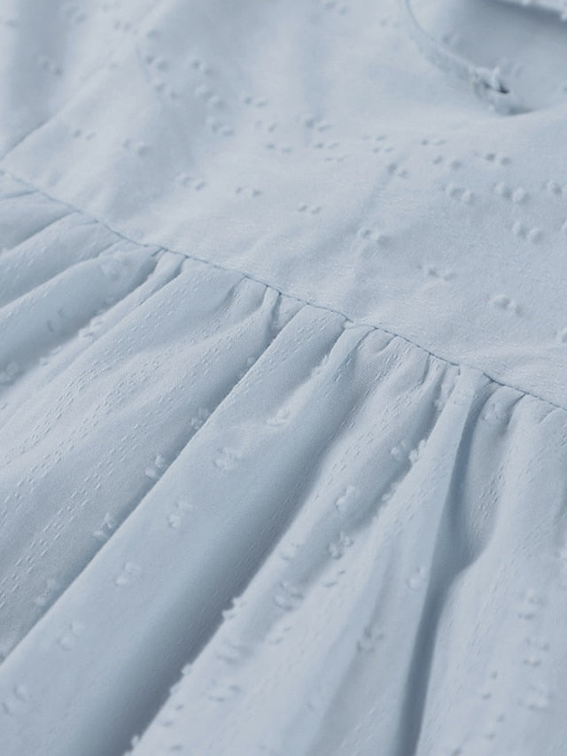 Women's White Blue Green Summer Spring Fall Midi Dress