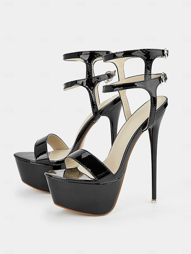 Patent High – Stiletto Women's Leather Heels Platform