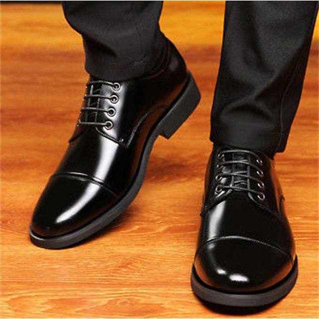 Men's Black Patent with Shoes Lace-Up Oxford Leather