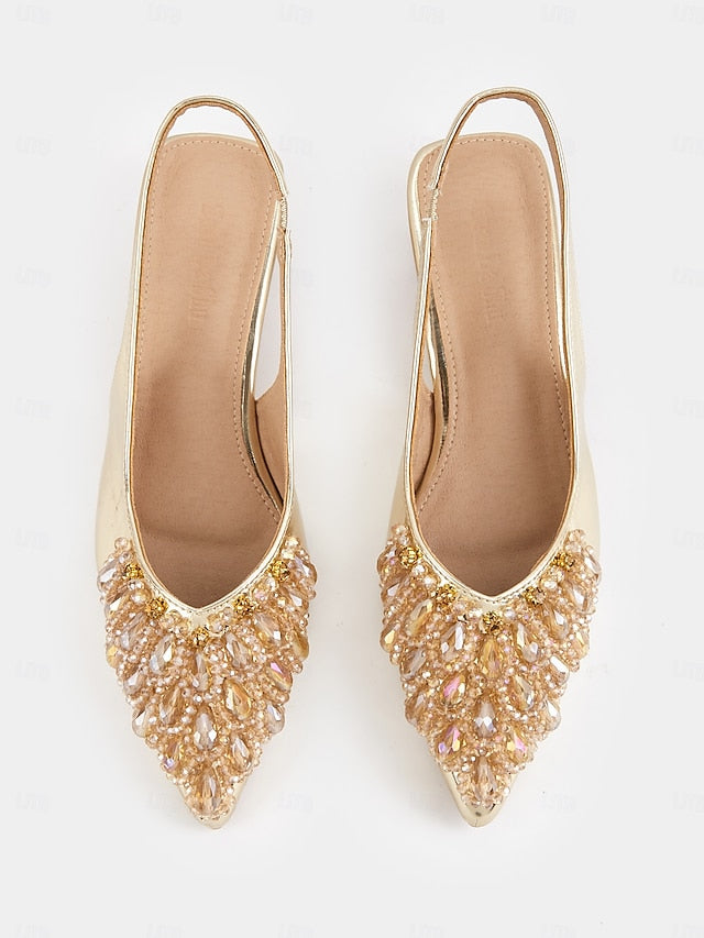 Slingback Ivory Detail with Women for Beaded Wedding - Shoes