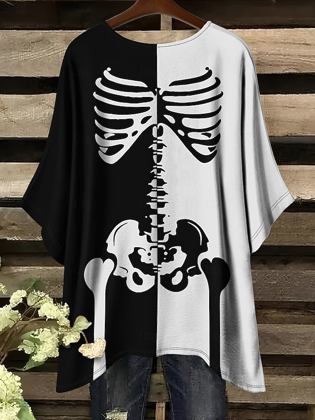 Women's Blouse Skeleton Graphic Skull Vintage Daily Casual
