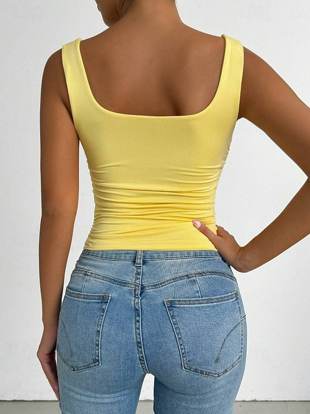 Women's Camisole Tank Top Solid Color Stylish Casual