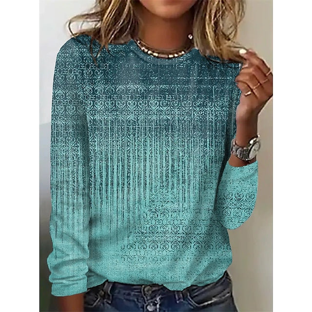 Women's T shirt Long Sleeve Crew Neck Long Sleeve Tunic