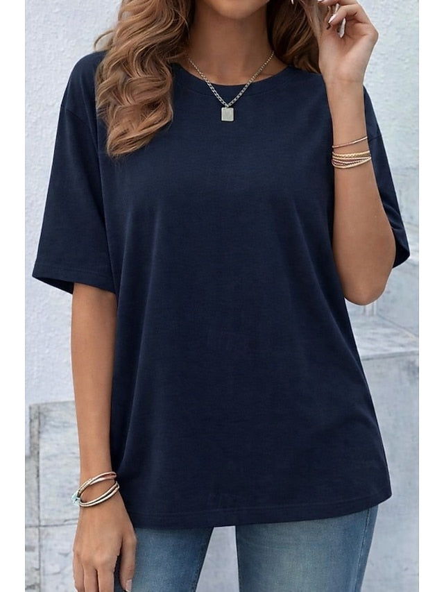 Women's Oversized T Shirt Tee 100% Cotton Solid Color