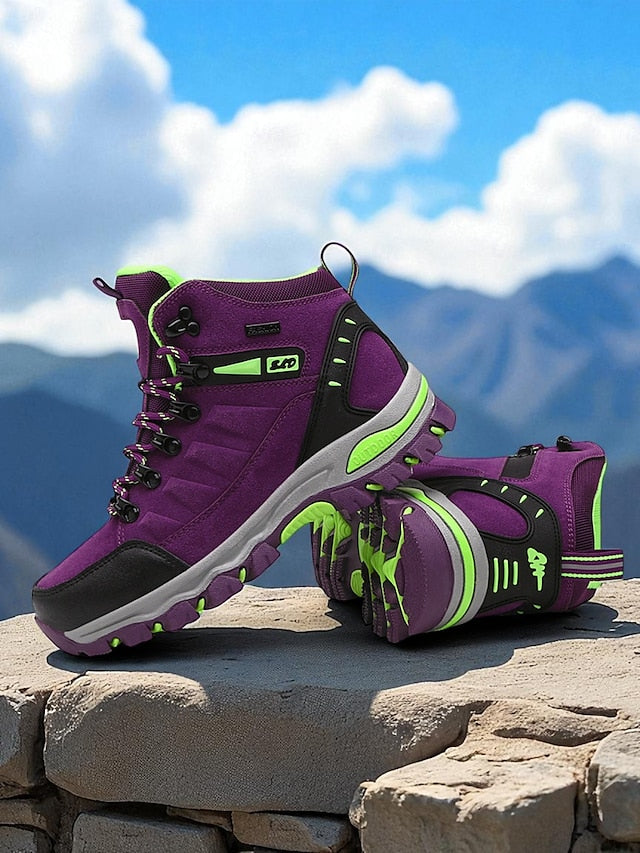 Women's Waterproof Hiking Boots – Purple High-Top Outdoor