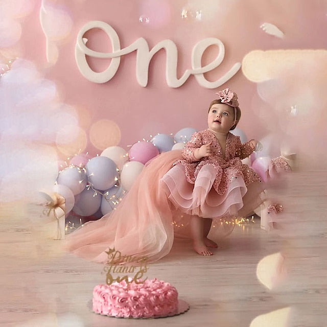 Dress Performance Party Sequin Girls' Long Sleeve Kids