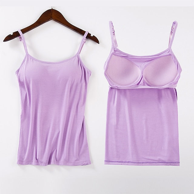 Women's Camisole Tank Top Plain Basic Sleeveless U Neck