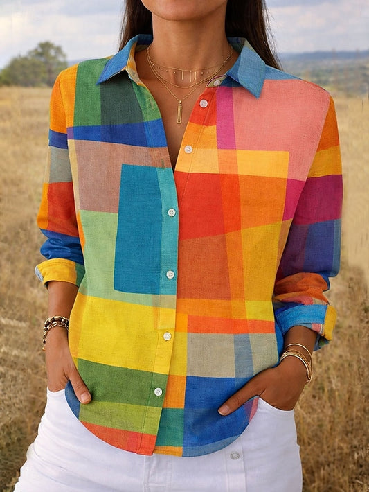 Women's Shirt Linen Like Breathable Lightweight Graphic