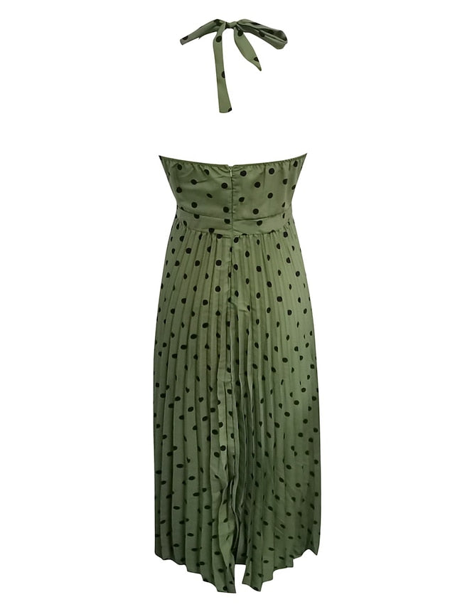 Women's Casual Dress Swing Dress Polka Dot Dress Long
