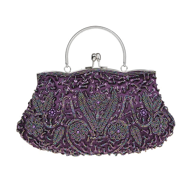 Women's Purse Beaded Vintage Clutch – Evening White