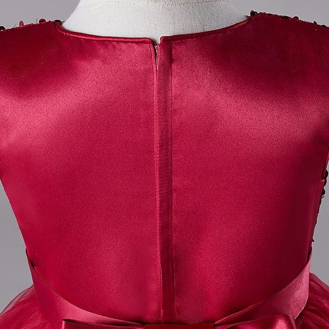 Festival Sequin Party Kids Wedding Sleeveless Dress Girls'