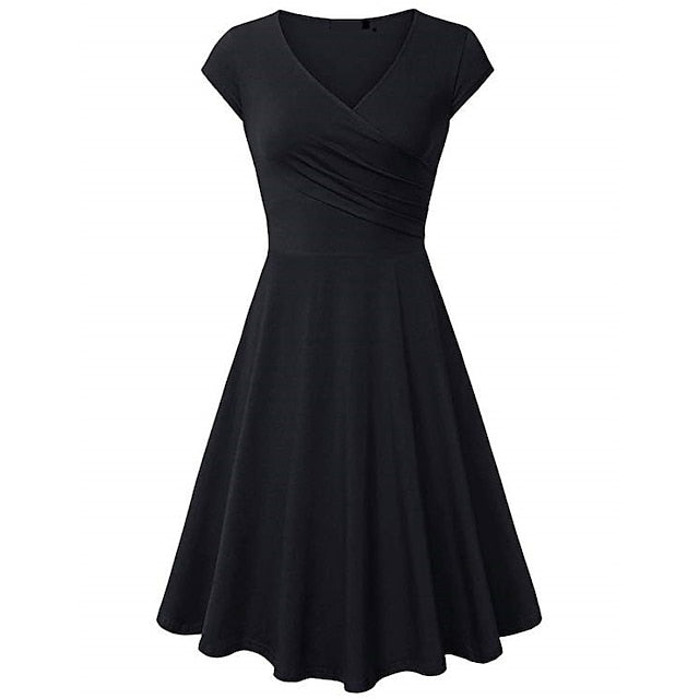 Women's A Line Dress Short Mini Dress Beige Short Sleeve