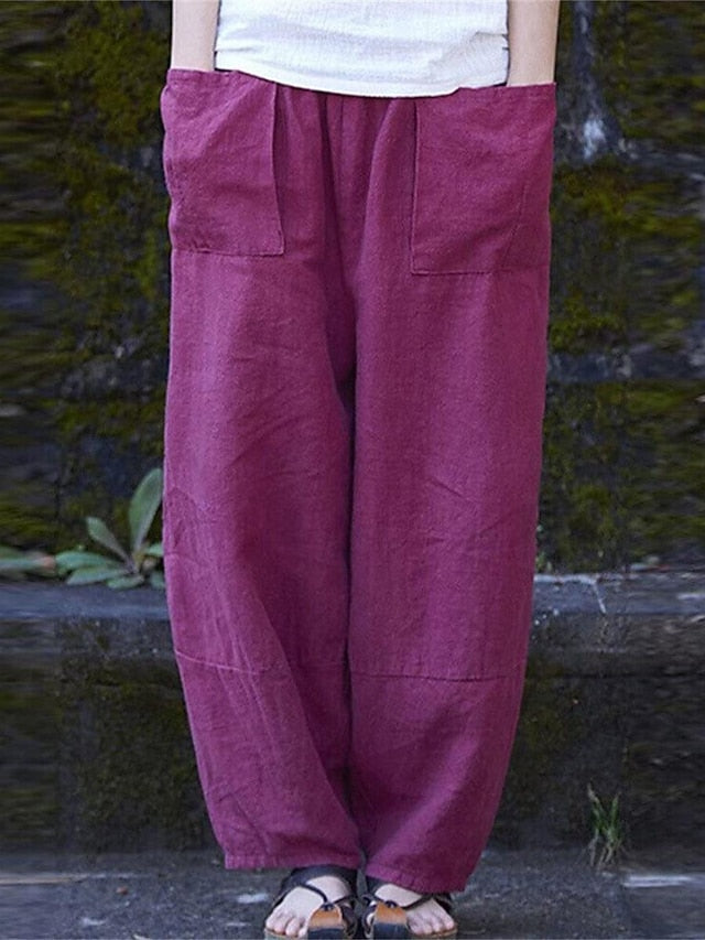 Women's Wide Leg Pants Trousers Streetwear Casual Long High