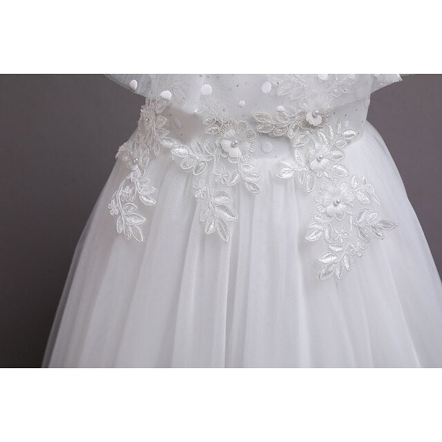 Flower Solid Party Dress Girl Girls' Color Kids