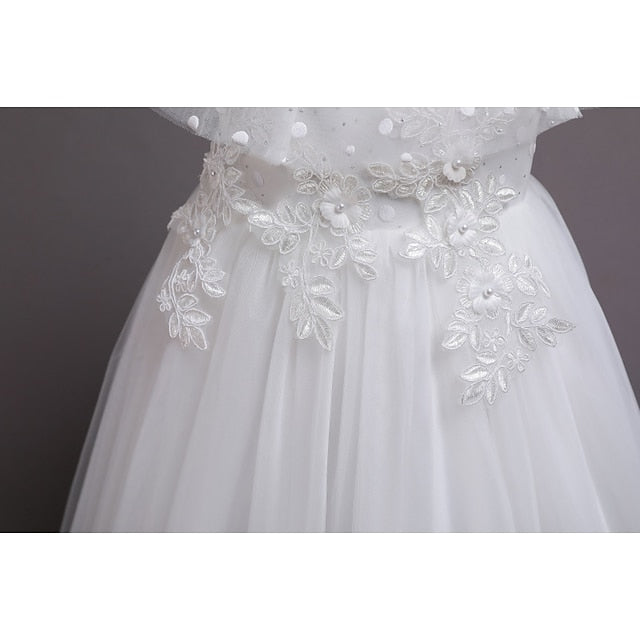 Kids Party Solid Girls' Flower Girl Dress Color