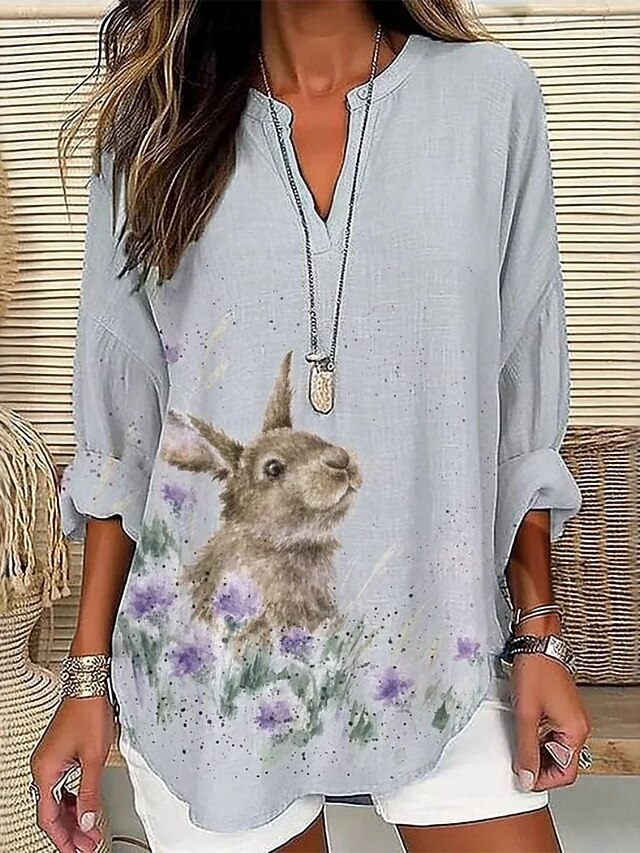 Women's Shirt Buttons Print Animal Butterfly Stylish Modern