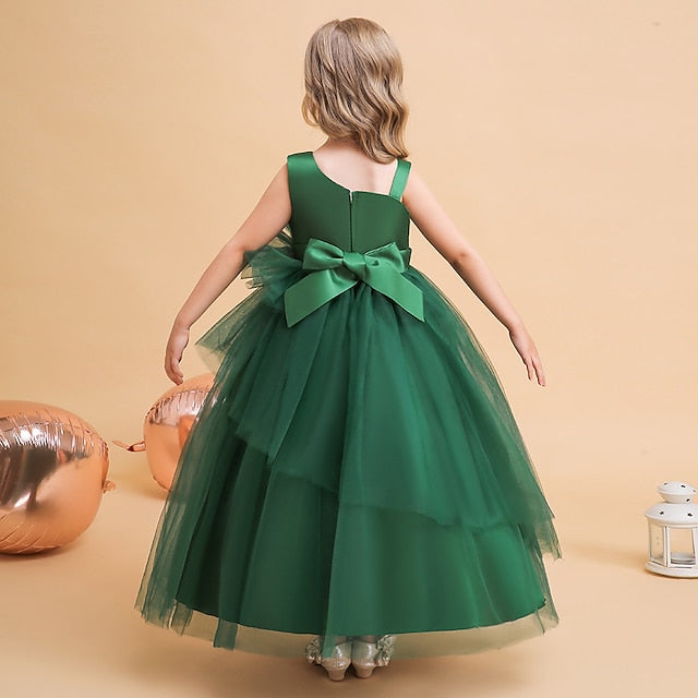 Sleeveless Party Color Solid Girls' Dress Formal Kids