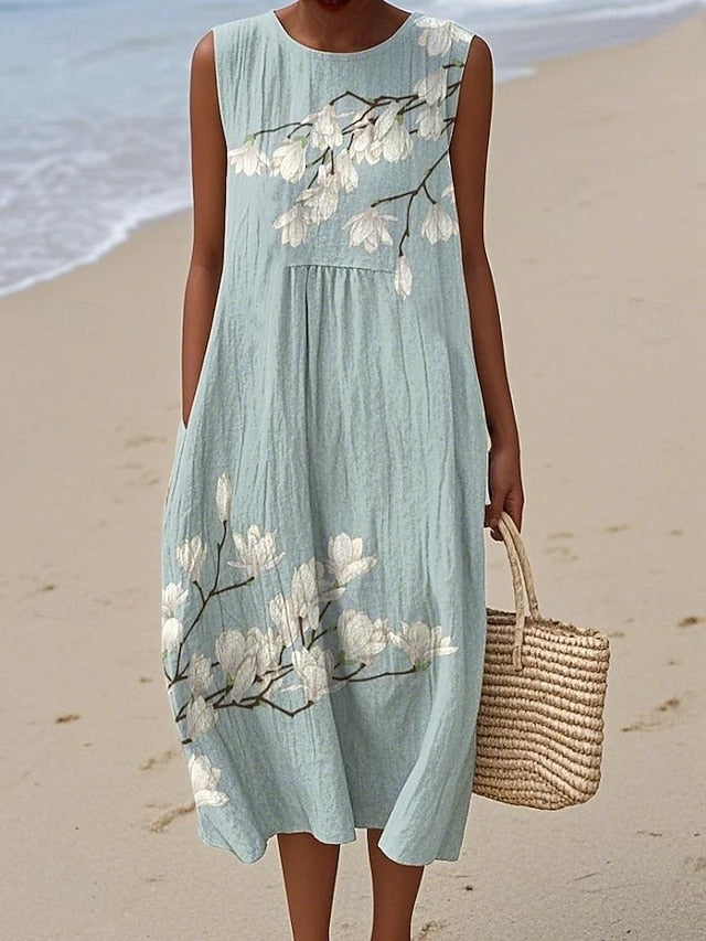 Women's Midi Dress Sundress Shift Dress Vacation Casual