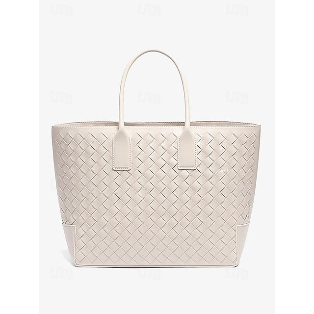 Stylish Brown Women's Leather Woven – Tote and Bag