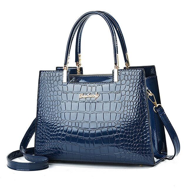 Leather | Handbag Crocodile Elegant Women's Pattern Black