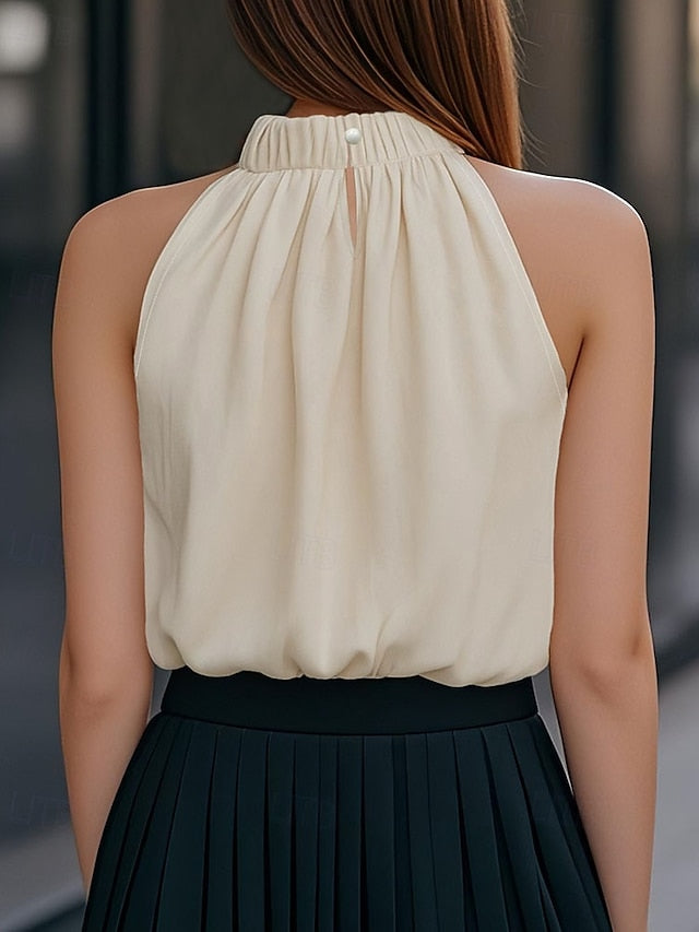 Women's T Shirt Blouse Solid Color Elegant Fashion