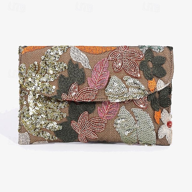 Clutch Women's Embroidered Handheld Floral - Bag Evening