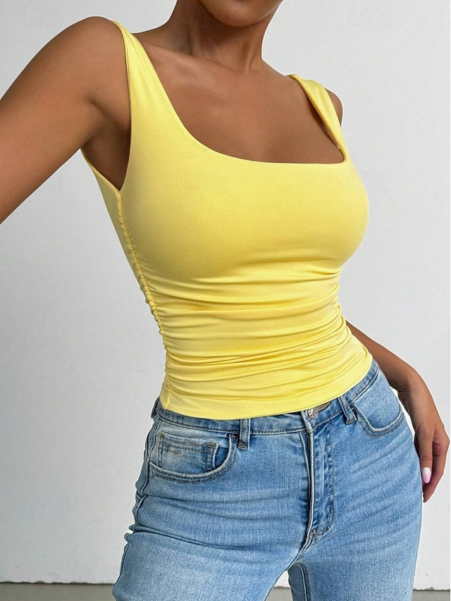 Women's Camisole Tank Top Solid Color Stylish Casual