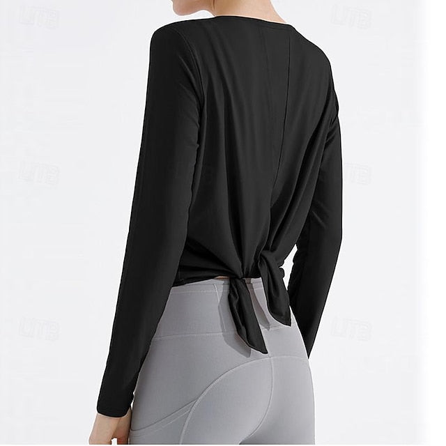 Women's Yoga Top Crew Neck Quick Dry Lightweight Breathable