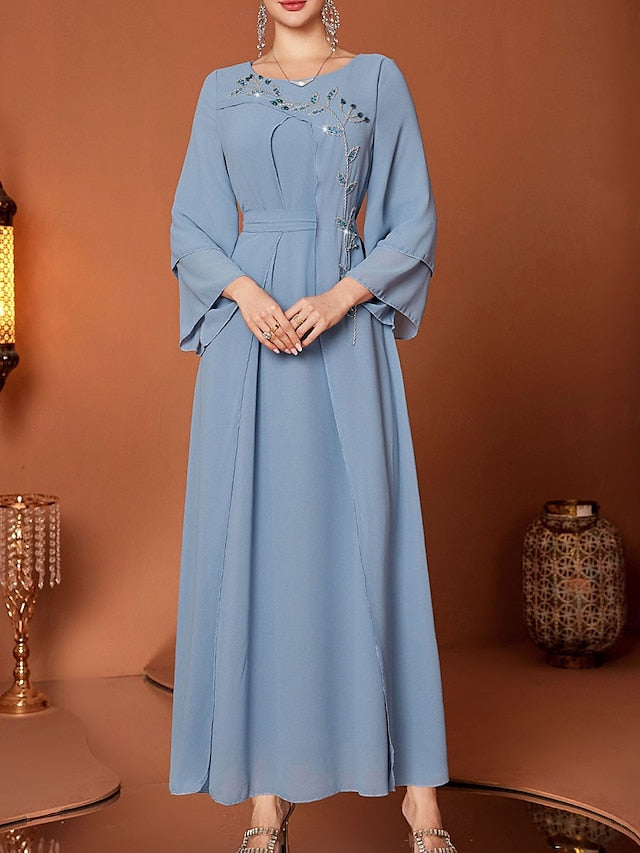 Length Elegant of Bride Floor Neck A-Line V the Mother Dress