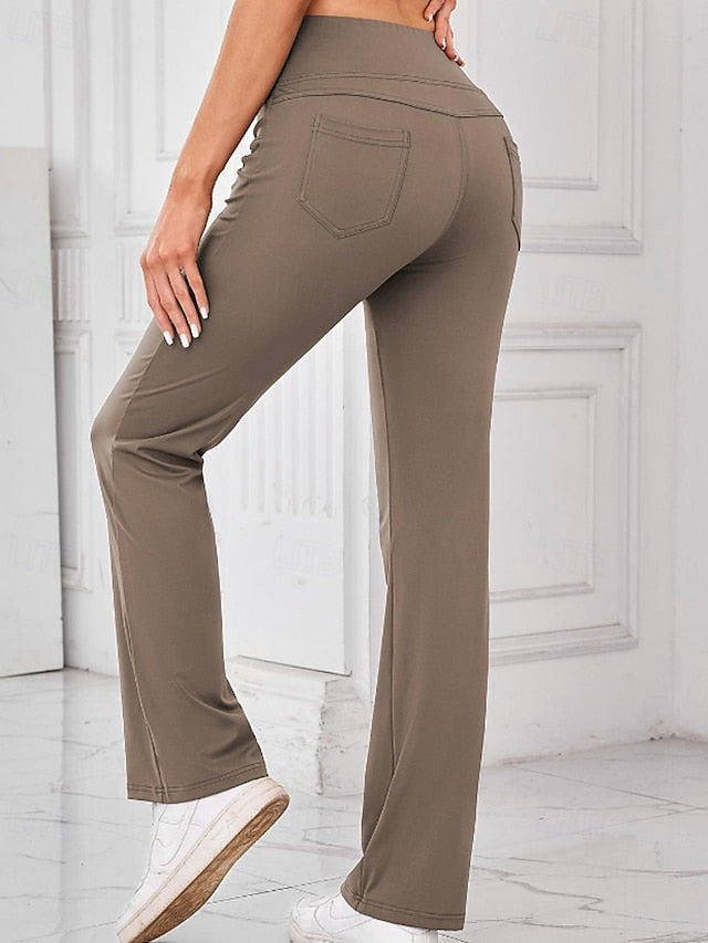 Women's Flare Chinos Streetwear Basic Casual Full Length