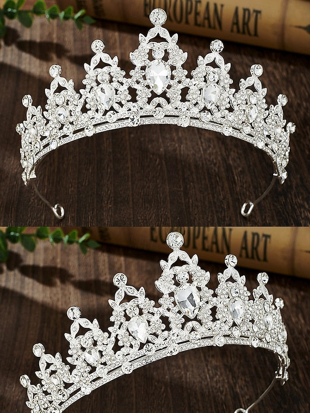 Elegant – Rhinestone and Jewelry Silver Set Women's Tiara