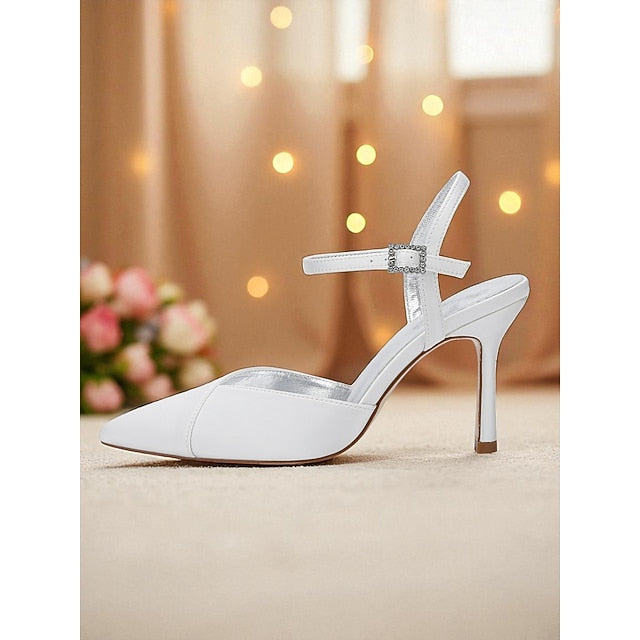 Heels Green Stiletto Women's Strap - Satin Ankle with