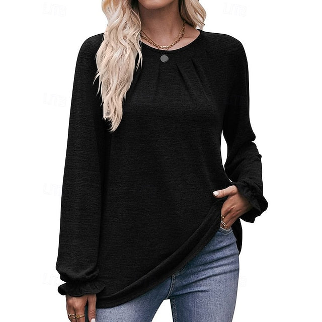 Women's Pullover Shirt Casual Tops Long Sleeve Top