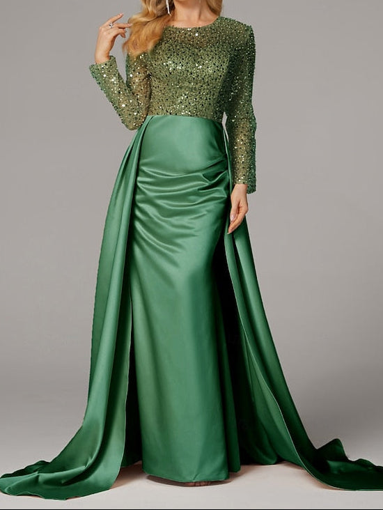 Gown Mermaid Elegant Floor Masquerade Evening Carnival Dress