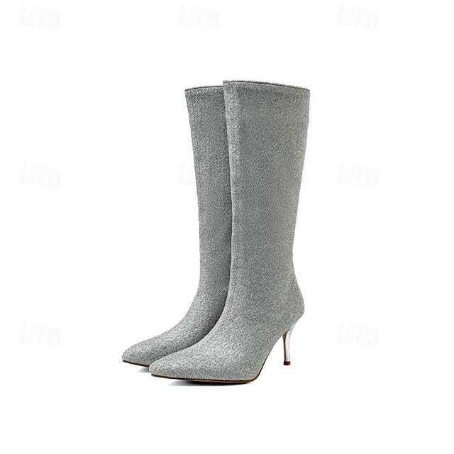 Sparkly Elegant Women's Boots – Stiletto Knee-High