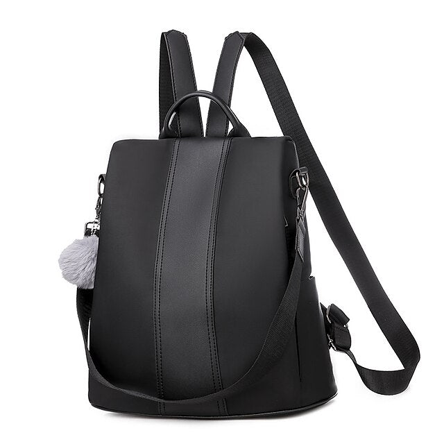 Pom with Purse Leather Convertible Women's Backpack Faux