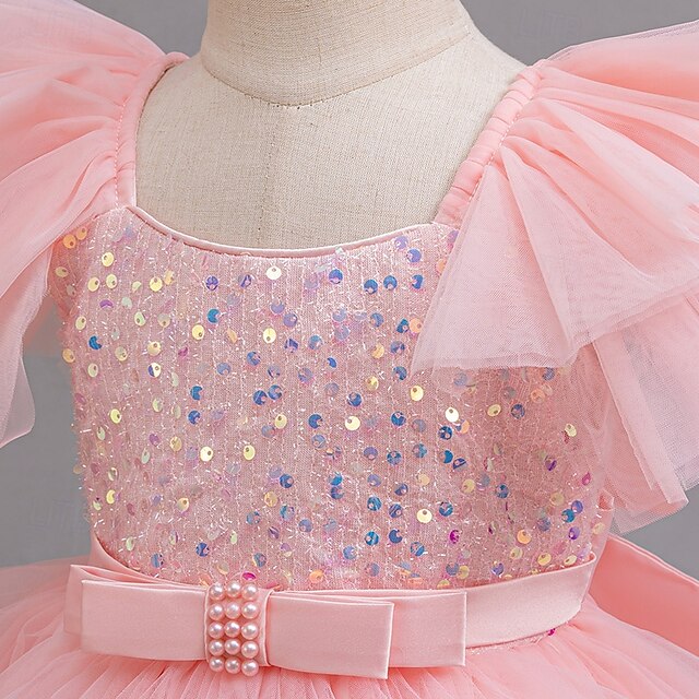 Wedding Dress Sleeveless Girls' Special Kids Party Sequin