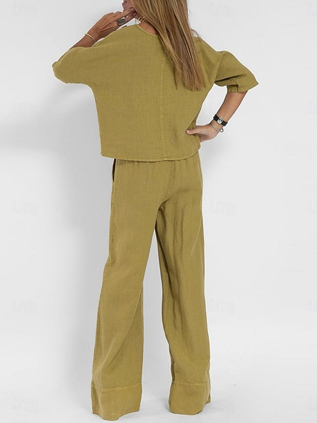 Women's Two Piece Sets Pants Sets Bolero Top Half Sleeve