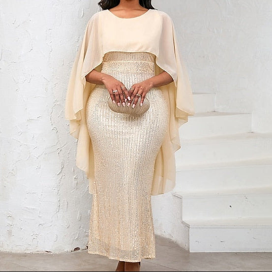 Crew of Length Dress Bride the Neck Floor Elegant Mother