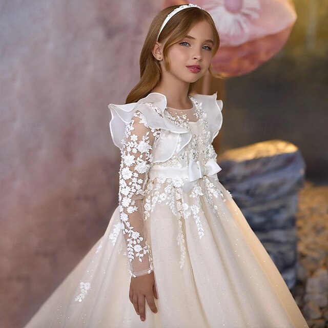 Color Party Girls' Communion First Solid Kids Dress
