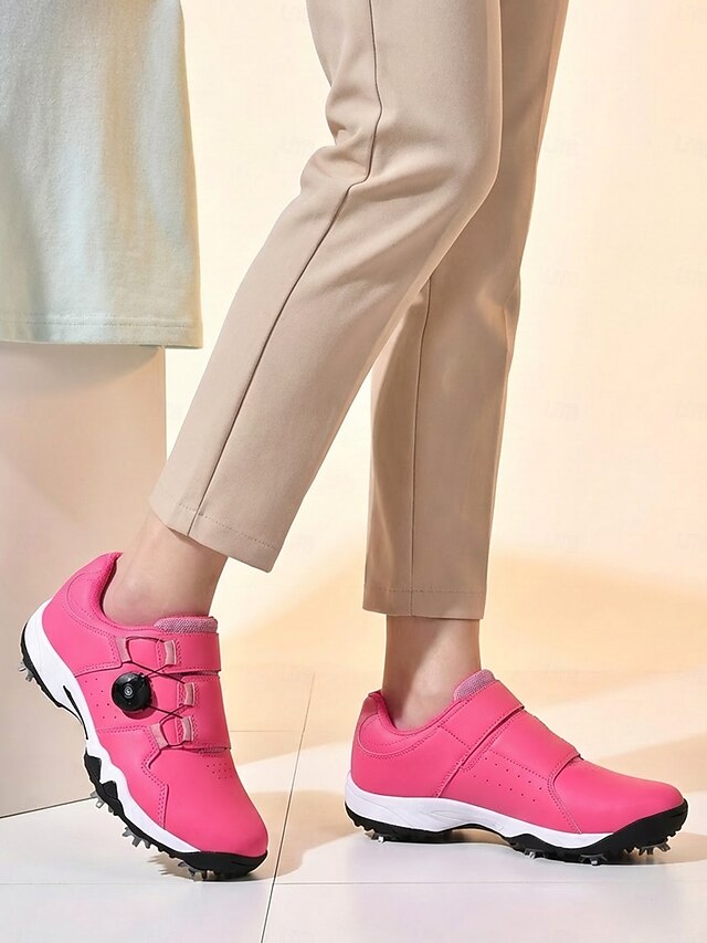 Women's Rose Pink Sporty Golf Shoes – Cushioned Low-Top