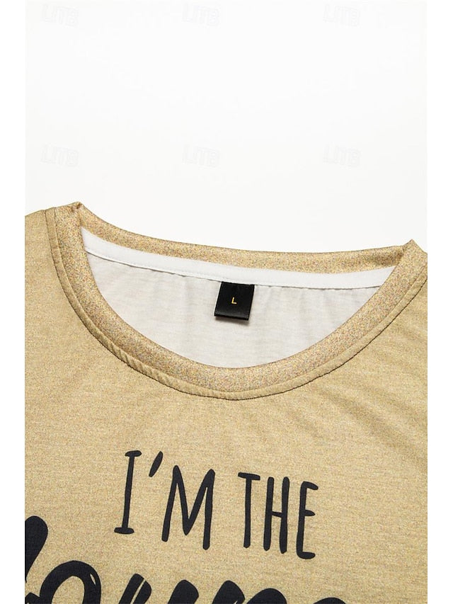 Women's T shirt Long Sleeve Letter Family Fashion Long