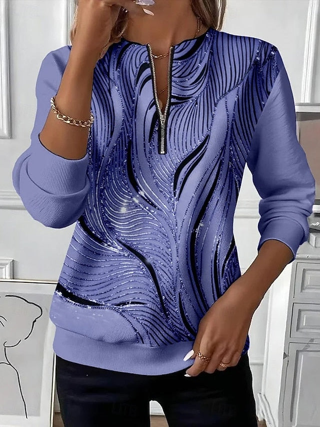 Women's Zip Up Sweatshirts Graphic Abstract Fashion Casual