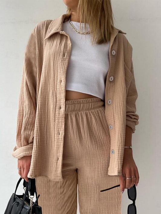 Women's Two Piece Sets Pants Sets Bolero Top Long Sleeve
