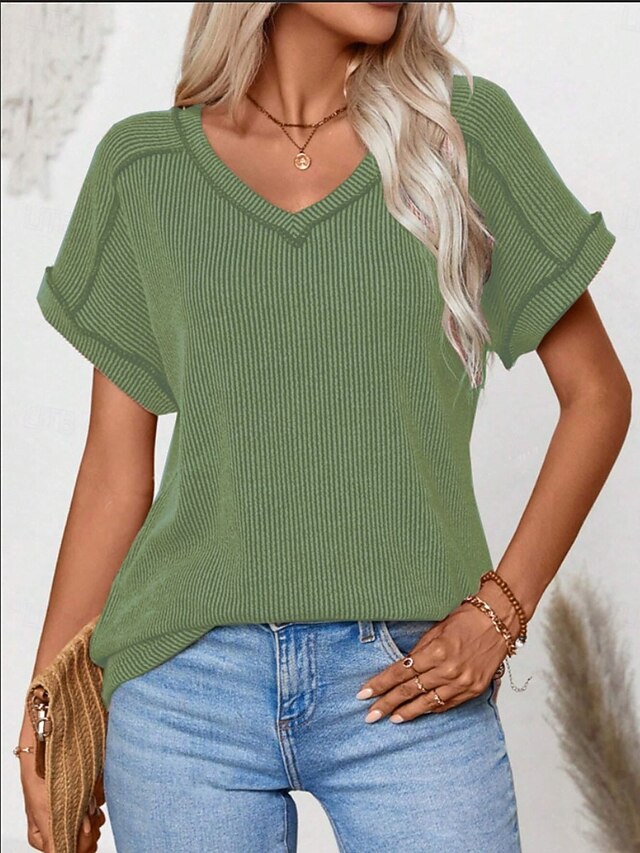 Women's T Shirt Patchwork Color Block Color Block Fashion