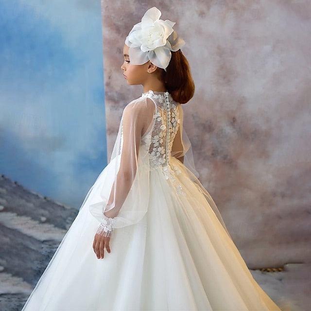 Kids Color Solid Girls' Dress Party First Communion