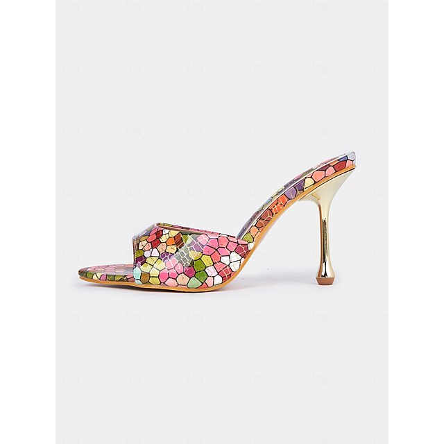 Mules Multicolor Print Heels – Colorful for High Mosaic Women