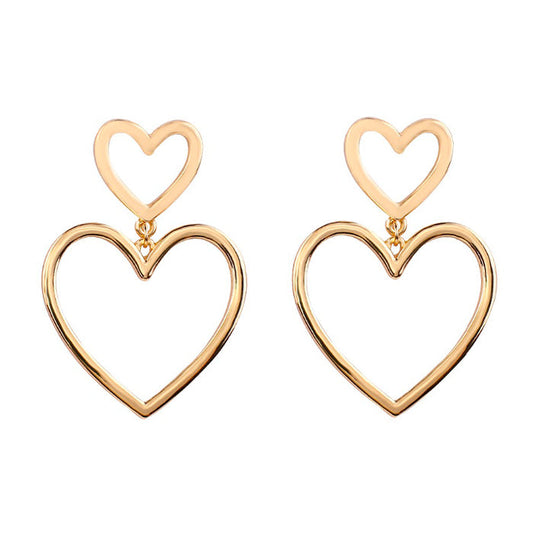 Luxury Gold Heart Earrings