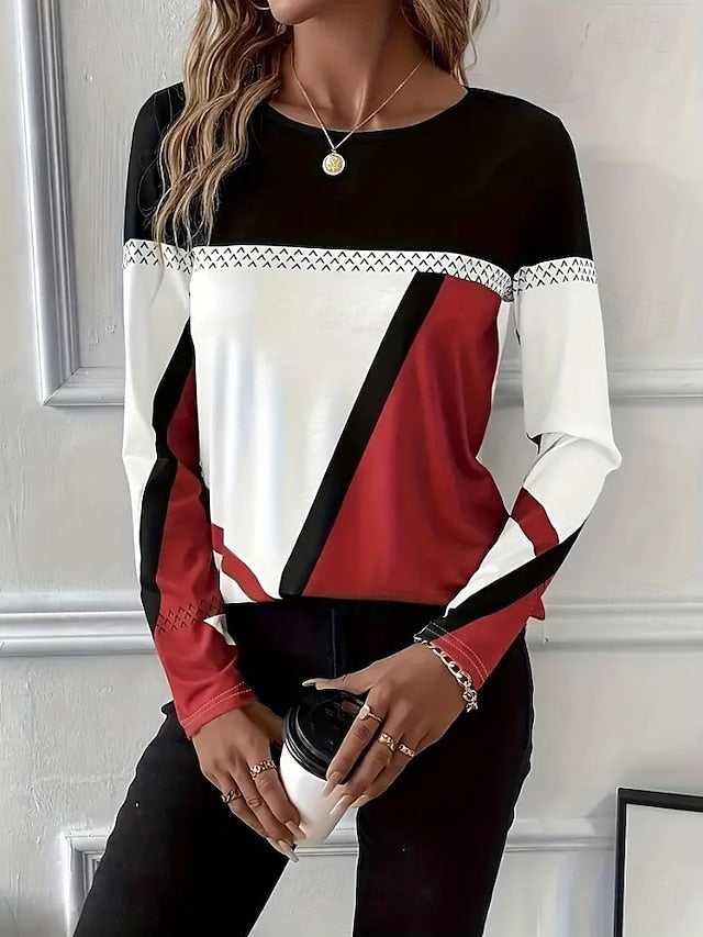 Easter Women's T shirt Long Sleeve Crew Neck Long Sleeve